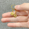 老廟黃金耳飾足金幸運四葉草愛(ài)心耳墜耳環(huán)送女友老婆生日紀念日禮物 可代寫(xiě)賀卡#勿拍 曬單實(shí)拍圖