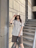 潮梵圖短袖襯衫男夏季潮牌日系寬松潮流襯衣休閑百搭工裝外套男生上衣服 C04淺灰色 XL 曬單實(shí)拍圖