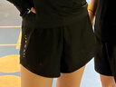 萊樞匯運動(dòng)短褲女五分褲夏季透氣運動(dòng)田徑跑步瑜伽訓練假兩件防走光短褲 黑色印花短褲-L（100-120斤） 曬單實(shí)拍圖