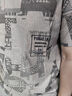 皮爾卡丹（pierre cardin）冰絲棉麻短袖t恤男夏季2025新款圓領(lǐng)青年個(gè)性印花修身休閑半袖男 1203卡其色 XL 曬單實(shí)拍圖