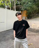倉(cāng)石一樹 KAZUKI KURAISHI倉(cāng)石一樹潮牌印第安印花短袖t恤男士夏季百搭寬松復(fù)古圓領(lǐng)半袖潮 黑色 XL 曬單實(shí)拍圖