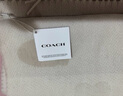 蔻馳（COACH）奧萊女士星星和愛心印花圍巾戶外保暖 粉筆白色 曬單實(shí)拍圖