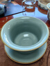 容山堂天青汝窯三才蓋碗茶杯開(kāi)片功夫茶具大號陶瓷泡茶蓋碗三件套泡茶杯 汝窯天青三才蓋碗-青玉款 曬單實(shí)拍圖