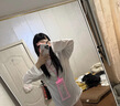 允橘防曬罩衫白色長(zhǎng)袖t恤女純欲上衣辣妹遮肚子寬松夏季露背海邊度假 鏤空露背白色防曬T恤 L 【建議110-125斤】 曬單實(shí)拍圖