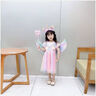 G.DUCKKIDS白雪公主裙女童艾莎夏季天使翅膀?qū)殞毤喨箖和Y服愛(ài)莎彩虹連衣裙 粉短袖裙+翅膀頭箍仙I女棒 120 數(shù)建議身高105厘米左右 曬單實(shí)拍圖
