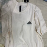 adidas情侶休閑純棉上衣圓領短袖T恤男女夏季阿迪達斯官方輕運動 米白 L 曬單實拍圖