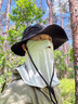 牧高笛（MOBIGARDEN）戶外遮陽帽漁夫帽男士夏季戶外登山大帽檐速干太陽帽釣魚防曬帽子 鋼琴黑（防曬盆帽）NX20108003 L 曬單實拍圖