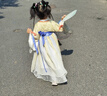 年衣漢服女童2025春秋新款超仙古裝唐裝兒童中秋表演演出服 酪黃110 曬單實(shí)拍圖