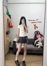 蝶嬌諾（DIEJIAONUO）連衣裙子女夏季2025新款韓系多巴胺純欲風(fēng)美式甜辣妹穿搭女套裝 白色上衣+裙子+腰帶 S 曬單實拍圖