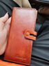 GIOIO日本進(jìn)口品質(zhì)錢(qián)包男士真皮長(cháng)款新款手拿包頭層純牛皮卡包一體男款 復古皮棕色(防盜刷) 曬單實(shí)拍圖
