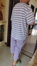 三槍夏季新款彩條冰泉棉休閑套裝女士短袖中褲圓領(lǐng)條紋涼爽家居服套裝 拂棉紫條 2XL /175/100 曬單實(shí)拍圖