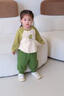 幼歌（YOUGE）嬰幼兒2025秋季新款柔軟寬松兜兜褲元氣可愛(ài)小動(dòng)物長(cháng)褲 綠色 73 cm 曬單實(shí)拍圖