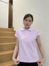 以純 YISHION甜美純欲風(fēng)Polo領(lǐng)短袖T恤女夏天洋氣韓版修身顯瘦插肩袖上衣體恤 紫色 M 曬單實(shí)拍圖