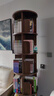 小泥猴實木旋轉書架360度旋轉家用多層落地書房書架加厚17mm [全實木六層]胡桃木色-底盤46cm 曬單實拍圖