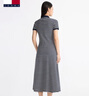 TOMMY JEANS【A字廓形】25夏季女裝氣質(zhì)收腰修身顯瘦連衣裙長裙20383 藏青藍(lán)白條紋0A6 L 曬單實(shí)拍圖