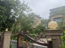 圓形太陽能柱頭燈圍墻燈戶外防水歐式園林庭院別墅門柱燈大門柱子 米白色25CM（電線） 曬單實(shí)拍圖