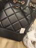 CHARLES&KEITH絎縫菱格鏈條水桶包雙肩包包女包女友生日七夕禮物CK2-10701506 Black黑色 M 曬單實拍圖