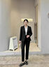 匆蒙2025黑色西裝外套女魚骨紋西服女商務(wù)通勤抗皺免燙職業(yè)裝小西服女 曬單實(shí)拍圖