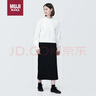 無印良品（MUJI）女式 緊密編織 運動衫 衛(wèi)衣 女士女款 淺灰色-連帽 L  曬單實拍圖