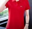 諾嫚娣軻潮流翻領(lǐng)T恤中年婦女夏季帶領(lǐng)短袖女新款2025年體恤女寬松polo衫 紅色 M 曬單實(shí)拍圖