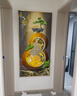 杜慕倫玄關(guān)裝飾畫豎版客廳走廊過道背景墻壁畫入戶正對門燈光掛畫掛墻壁 福祿雙全 90*180cm【適合墻寬1.1～1.3米】 【LED燈+遙控插電款+默認金框】 曬單實拍圖