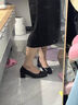 斤慕通勤女鞋工作黑色皮鞋粗跟上班久站軟皮軟底舒適職業(yè)面試高跟鞋女 黑色 38 （建議拍大一碼） 曬單實拍圖