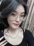 QMXD漸變微笑項鏈女施家珍珠碎銀子輕奢高級感高端鎖骨鏈女人造珍珠 典雅白施家人造珍珠 曬單實(shí)拍圖