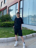 查爾斯桃心純棉T恤男情侶小清新夏季新款短袖上衣潮流刺繡百搭寬松短袖衣服 黑色 XL 曬單實(shí)拍圖