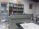 漫哈斯飯店吧臺收銀臺餐飲酒柜一體公司服裝店商用前臺餐廳美容院接待臺 金絲木+白色柜體 1.4米吧臺+1.4米酒柜 曬單實(shí)拍圖