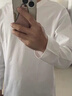 名創(chuàng)優(yōu)品（MINISO）t恤男純棉重磅高級(jí)感早秋長(zhǎng)袖打底衫圓領(lǐng)多巴胺男女同款休閑體恤 【100%純棉長(zhǎng)袖】棕櫚綠(空白) L /175(30天質(zhì)量問(wèn)題全額退) 曬單實(shí)拍圖