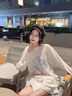 哈魯?shù)祥L(zhǎng)袖t恤女夏日防曬罩衫打底衫內(nèi)搭可外穿慵懶風(fēng)薄款寬松白色上衣 白色（微透） S (80-100斤) 曬單實(shí)拍圖