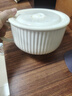 奶油風(fēng)陶瓷泡面碗家用帶蓋保鮮飯碗可微波爐學(xué)生手柄碗上班便當(dāng)盒 （奶白色）6英寸泡面碗+蓋 曬單實(shí)拍圖