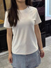 安踏竹節棉正肩短T 女裝秋季涼感透氣棉感肌理修身顯瘦運動(dòng)短袖上衣 暖玉白-1 2XL (女180) 曬單實(shí)拍圖