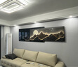 喚墻 客廳裝飾畫(huà)現代簡(jiǎn)約沙發(fā)背景墻壁畫(huà)新中式大氣靠金山水疊加掛畫(huà) 背有靠山 270x80cm(適合4米沙發(fā))晶瓷 曬單實(shí)拍圖