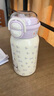 星球小貓保溫杯 一蓋雙飲簡約可愛學生高顏值女便攜提手316不銹鋼 紫星球蝴蝶結小貓保溫杯500ml 杯子 曬單實拍圖