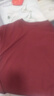 立蒙（LIMENG）男女裝素色180g全棉短袖t恤圓領(lǐng)寬松體恤打底衫 酒紅 M 曬單實(shí)拍圖