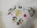京度高端高級感臺布餐桌布長方形布藝棉麻蕾絲刺繡花茶幾布藝蓋巾田園 白色 60*60cm 曬單實拍圖