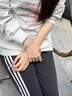 中國黃金（CHINA GOLD）白月光白玉髓手鐲女款玉石鐲子手飾品情人節生日禮物送女友老婆 白月光玉髓手鐲 圈口54-56mm 曬單實(shí)拍圖