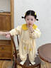 優(yōu)奇嬰兒衣服秋裝超萌可愛(ài)哈衣嬰幼兒寶寶連體衣洋氣爬服春秋季外出服 米黃 80cm 曬單實(shí)拍圖