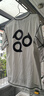 FPA哈蘇線白色運動印花T恤夏季復(fù)古寬松休閑圓領(lǐng)撞色線條短袖男女款 白色 M 曬單實拍圖