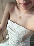 中國(guó)黃金（CHINA GOLD）蝴蝶結(jié)黃金吊墜女款在逃公主項(xiàng)鏈足金鎖骨鏈情人節(jié)生日禮物送女友 今/次日達(dá) 蝴蝶結(jié)吊墜【配S925鏈】約0.7g 曬單實(shí)拍圖