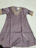 歐迪芬（Ordifen）夏季新品【冰絲性感】睡裙女夏季緞面蕾絲優(yōu)雅高級短袖連衣裙XL 曬單實(shí)拍圖