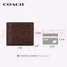 蔻馳（COACH）【品牌直供】男士短款折疊錢包深棕色皮革 七夕禮物 送男友 曬單實(shí)拍圖