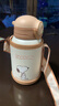 史努比（SNOOPY）兒童保溫杯帶吸管直飲男女小學(xué)生316不銹鋼喝水杯子雙蓋壺500ml咖 曬單實拍圖