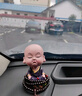 跟途創(chuàng  )意汽車(chē)擺件小佛系列可愛(ài)搖頭淡定小和尚公仔男女車(chē)載內裝飾用品 【平安+淡定】2串佛珠+防滑墊 曬單實(shí)拍圖