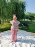 G.DUCKKIDS小黃鴨童裝兒童衣服女童套裝夏季2025新款女孩碎花飛袖兩件套 格子飛袖山本褲套裝 120 建議身高105-115cm 4-5周歲 曬單實(shí)拍圖