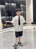 G.DUCKKIDS2025夏新品韓版中小童領(lǐng)結襯衫短褲帥氣男孩洋氣套裝寶寶演出服 襯衫短褲送領(lǐng)帶 90 cm 曬單實(shí)拍圖