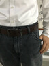 七匹狼皮帶男士針扣式真牛皮純腰帶頭層牛皮高端商務(wù)輕奢百搭時尚褲帶 咖色【免打孔】 120cm 曬單實拍圖