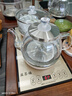 益茶福全自動(dòng)上水電熱水壺底部上水嵌入式茶臺(tái)功夫茶燒水壺飲水燒水一體機(jī)抽水玻璃煮茶壺保溫泡茶壺 SQ-008金色玻璃套裝 1L 曬單實(shí)拍圖