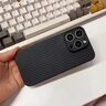 適用詔絢 蘋果14碳纖維手機殼新款iPhone14ProMax凱夫拉輕薄14plus防摔鏡頭保護套 蘋果14promax 磨砂【啞黑色】 凱夫拉碳纖維 曬單實拍圖